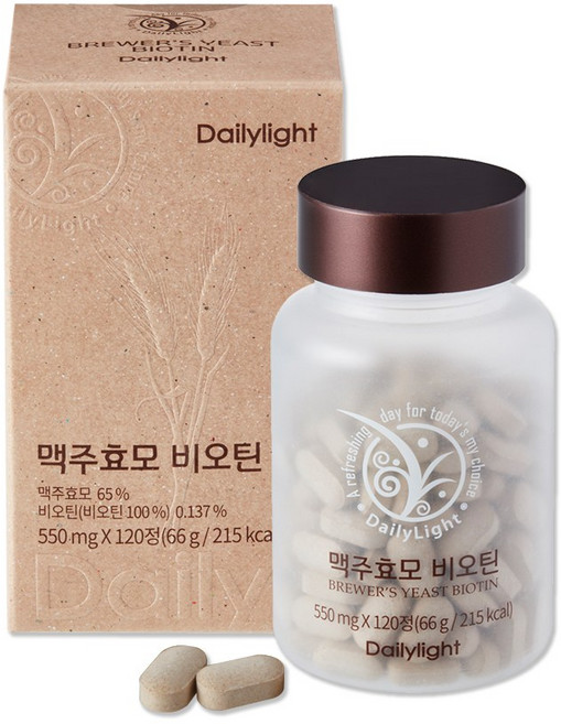 데일리라이트 맥주효모 비오틴, 120정, 1개