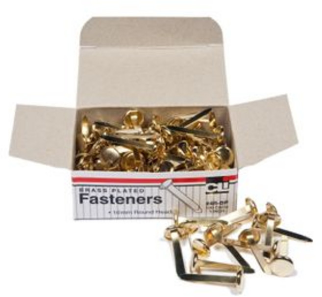 찰스 레너드 패스너 둥근 머리 황동 도금 2.54 cm Charles Leonard Fasteners Round Head Brass Plated 1 Inch Shank, 1 Count (Pack of 1), 1" Shank, 10 MM Head, 1개