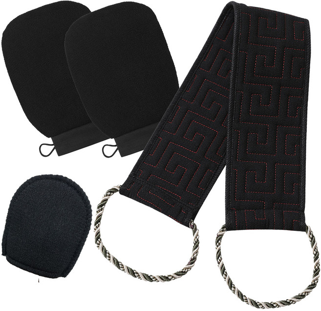 다잇홈 손이 닿지 않는 등까지 피부가 숨쉬는 프리미엄 때장갑 등때밀이 4종세트, SA06010-A타입, 1개, 1세트