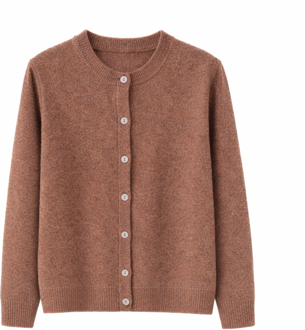 솔린 여성 봄 부드러운 기본핏 라운드 니트 가디건