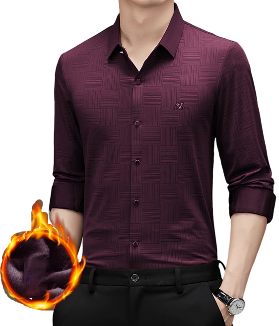 남자 기모 도톰 심리스 셔츠 비즈니스 캐주얼 스판 셔츠 A266