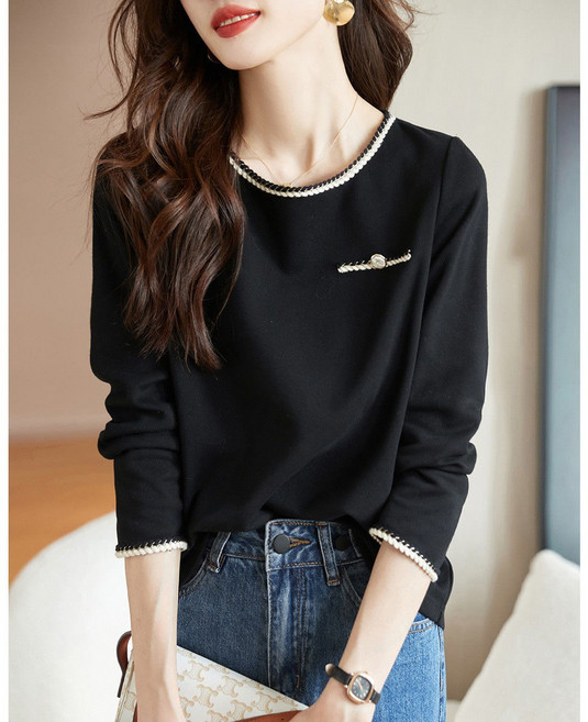 휠렉스 여성 라운드 데일리 기본 티셔츠 JT246