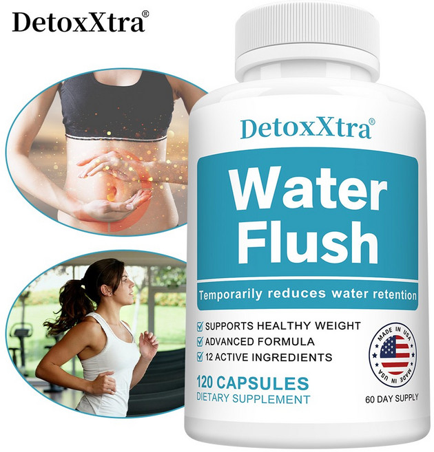 이뇨보충제 - 체중조절용 - 12가지 활성성분(녹차 크랜베리 등) 함유 - 복부팽만과 부종을 빠르게 완화시켜 남녀 모두에게 적합, 2개, 60회분