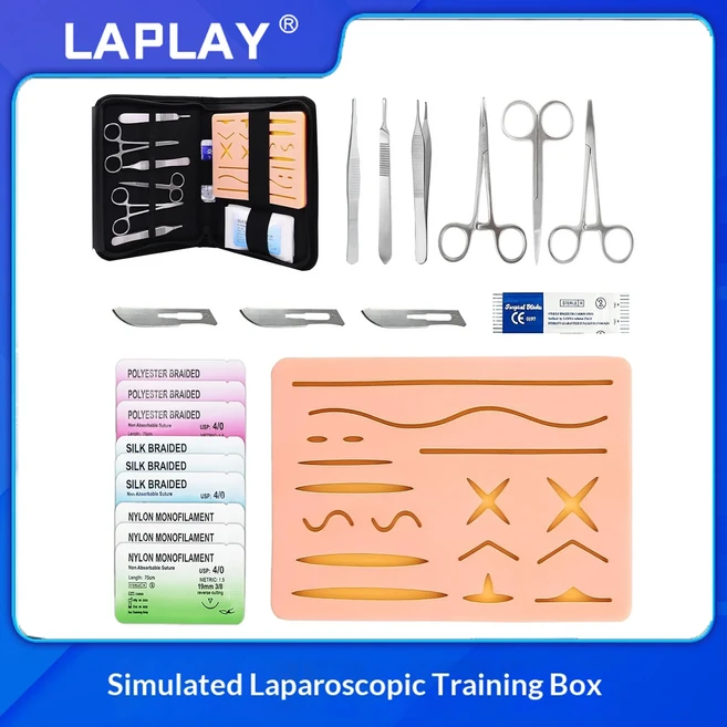 의대생 봉합 연습 키트 피부 패드 모델 도구 세트 교육용 교구, 01 Combo 7