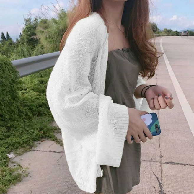 베이지 린넨로브 여름 롱 가디건 린넨