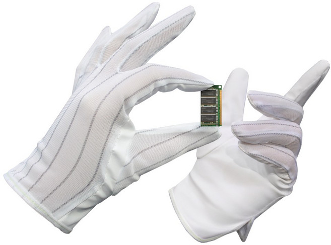 장갑이네 PU 습식 제전 장갑 정전기 방지 정밀작업 제품검사 크린룸용, 1개, L 10켤레