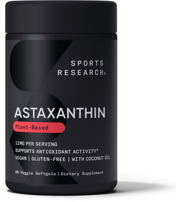 스포츠리서치 트리플 스트렝스 아스타잔틴 12mg 베지 소프트젤 글루텐 프리 비건, 1개, 60개입, 60정