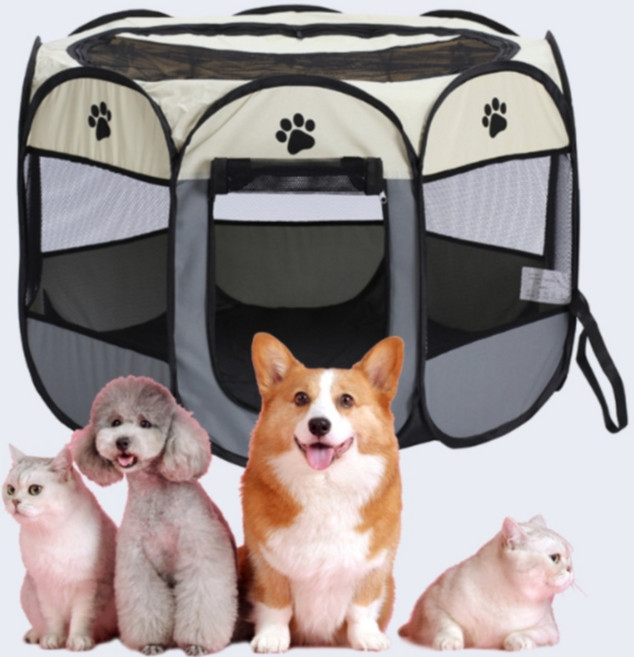 73X43 접이식 애견 반려견 텐트 강아지 텐트 야외 텐트하우스 메쉬 망사 텐트집, 1개, 73cmX43cm