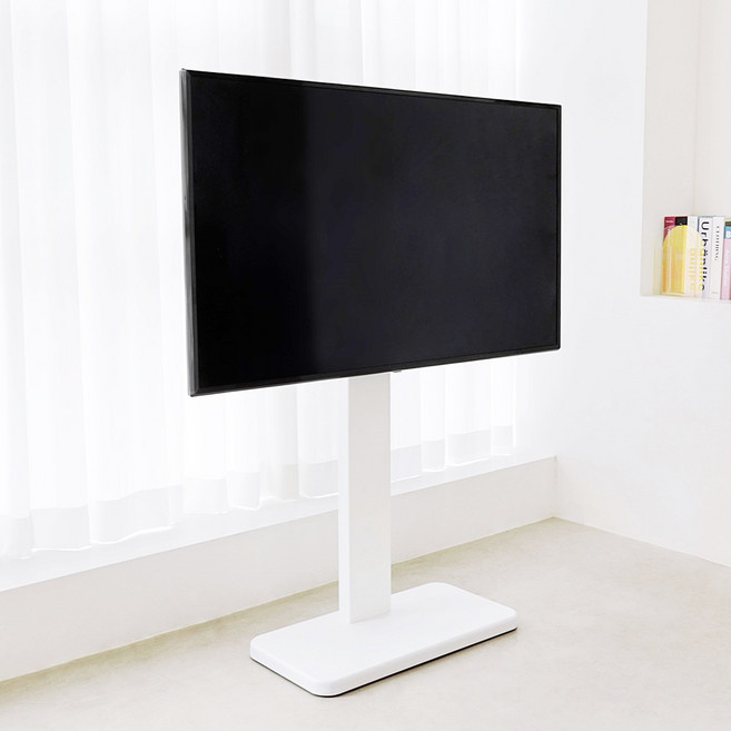 75인치 70인치 65인치 티비 스탠드 60인치 58인치 55인치 50인치 삼성 LG SMART TV 호환 대형 모니터 스탠딩 거치대, 화이트, 화이트