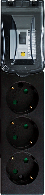 지구전기 세이프탭 국산 고용량 누전차단용 멀티탭 3구 안전접지 16A 250V, 블랙 SFE0325B, 1개, 2.5m