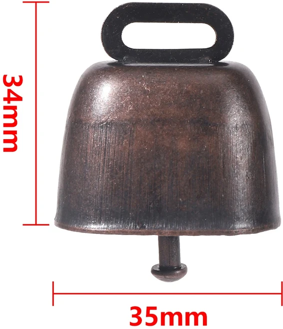 2Pcs 동물 종소리 가축 양 개 빈티지 종소리 방목 무리 종소리 Cowbell 가축 애완 동물 용품 크리스마스 홈, 02 Brass color