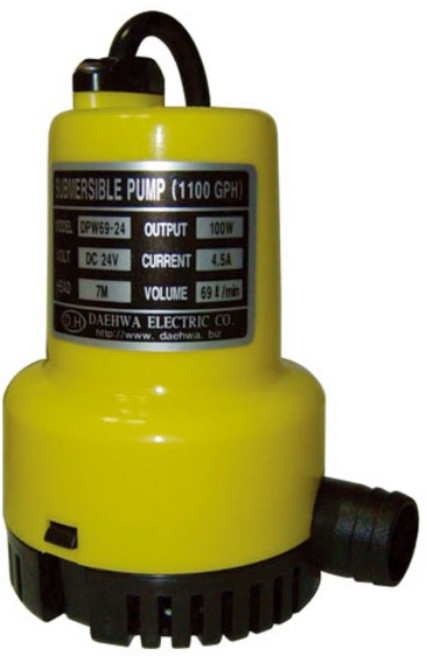 대화 수중펌프 양수기 농공업 해수용 양어장 수족관 침수지역 배수 소형펌프 DC 12V DPW69-12, DV 12V, 1개