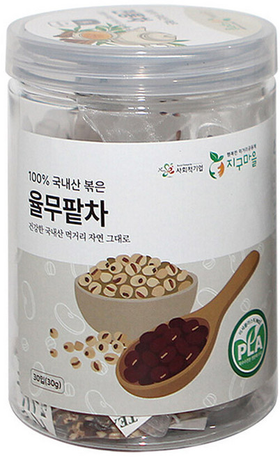 지구마을 생분해필터 PLA 국내산 율무팥차 블렌딩 삼각티백, 1g, 1개, 30개입