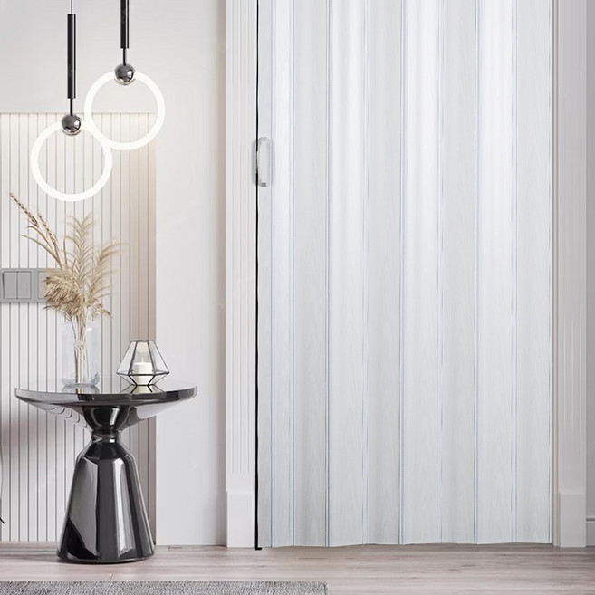 [오늘출발] 하우스코버 벽면 무타공 홀딩도어 자바라 커튼 접이식문 칸막이 주름문