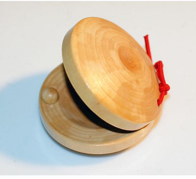 호아프_ [4개묶음] 나무 캐스터네츠 악기놀이 교육용 음악준비물 유치원 초등학교 학습용 리듬악기, 4개