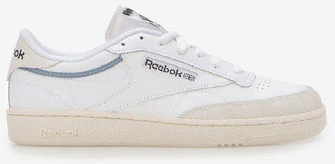 Reebok 男款休閒運動鞋 奶油底網球鞋 復古簡約穿搭 白灰藍