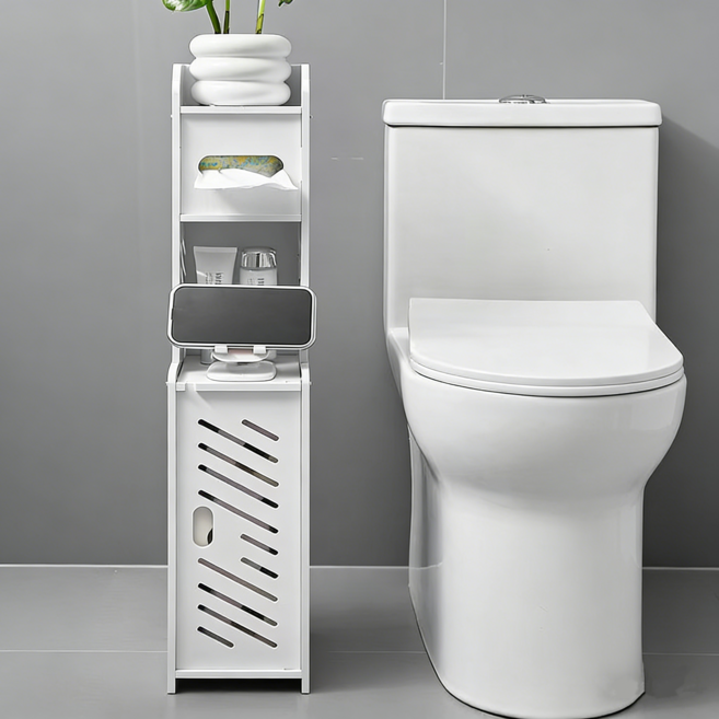 욕실 틈새 선반 화장실 수납장 변기 옆 수납장, 1개, 화이트