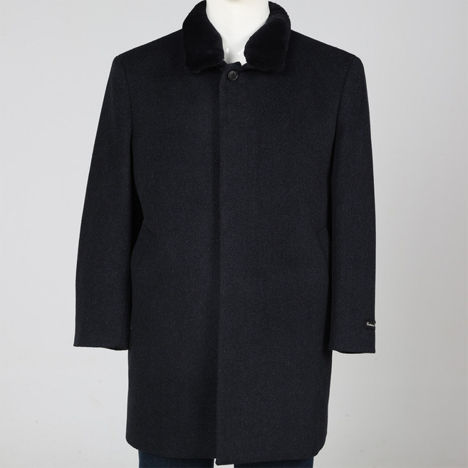 본사직영 런던포그 이월 블랙 모직 7부코트 ( LOWMA855 )