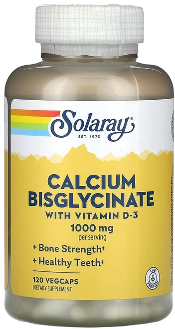 솔라레이 칼슘비스글리시네이트비타민D3 1000mg베지캡슐 120정(1정당 250mg), SOR45794, 1개 - 쿠팡