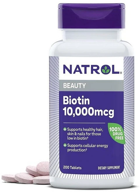 나트롤 비오틴 10000mcg 100정, 200회분, 1개 - 쿠팡