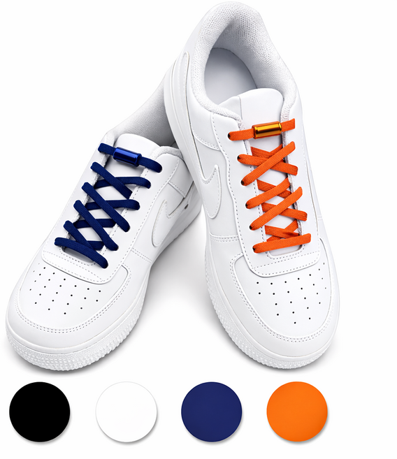 매듭없는 신발끈 클립형 운동화끈 1켤레 세트 (끈2개+클립2개)