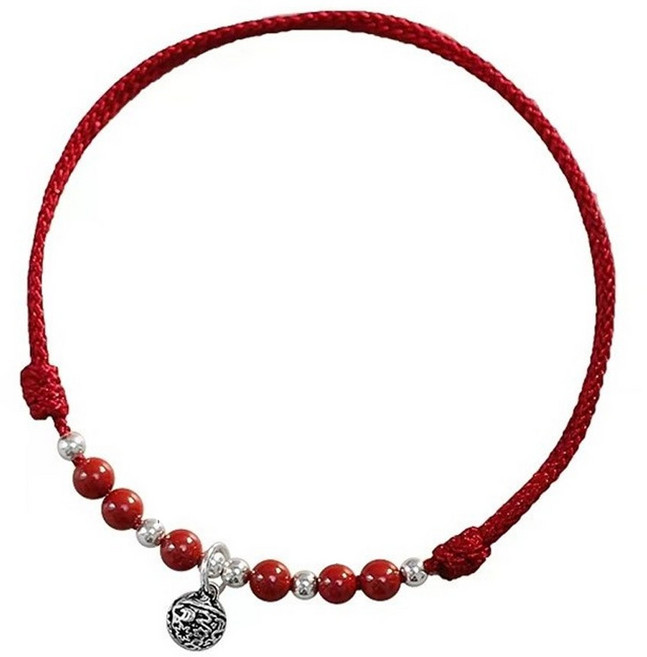 硃砂宮鈴腳鍊 925純銀鈴鐺腳鏈 轉運避邪足鍊