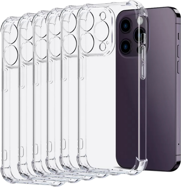 6개 세트 변색 방지 아이폰 투명 실리콘 케이스