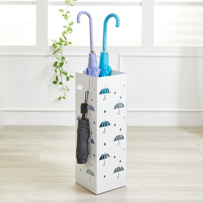 가정용 철제 모던 인테리어 사각 현관 대용량 우산꽂이, 모던화이트, 1개