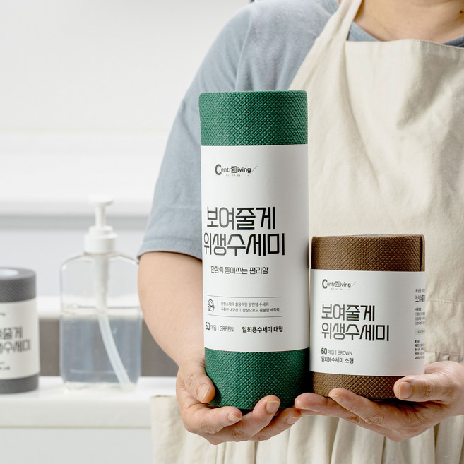 센트럴리빙 일회용 하루한장 뜯어쓰는 수세미 60매입, 소형, 1개, 그레이
