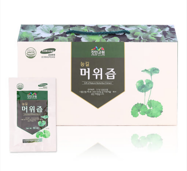 청정지역 무농약 머위로 만든 친환경 진안 능길 머위즙 100% 진액, 80ml, 1박스