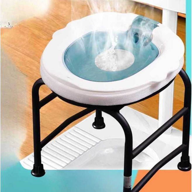 셀프좌욕기 치료용 치료용좌욕기 간편 전립선 폴딩 뜸통, 1. 의자+흰색 분지+훈증 커버, 1개