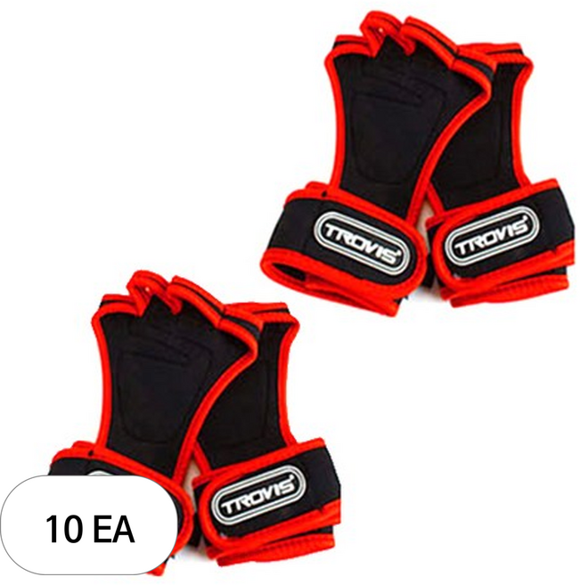트로비스 4구 헬스장갑 TG5050 2p, 10세트, 레드