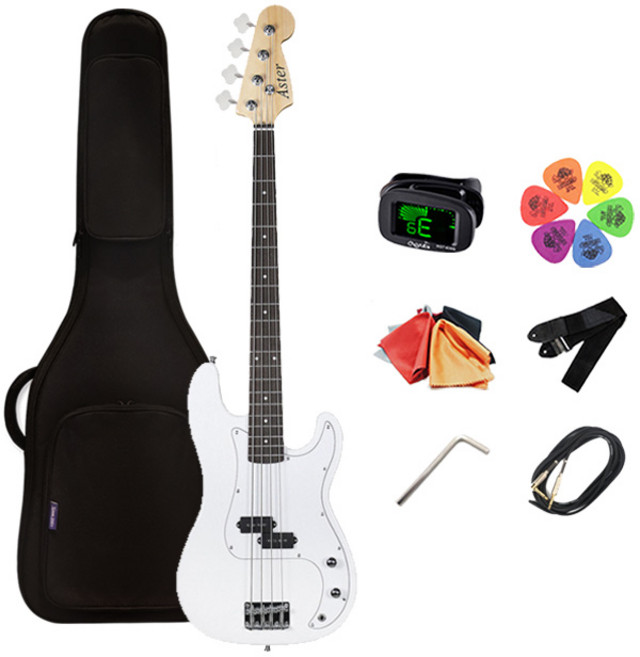 제논 아스터 AJ-40 입문용 베이스기타 고급풀구성세트, AJ-40WH(화이트), 1개