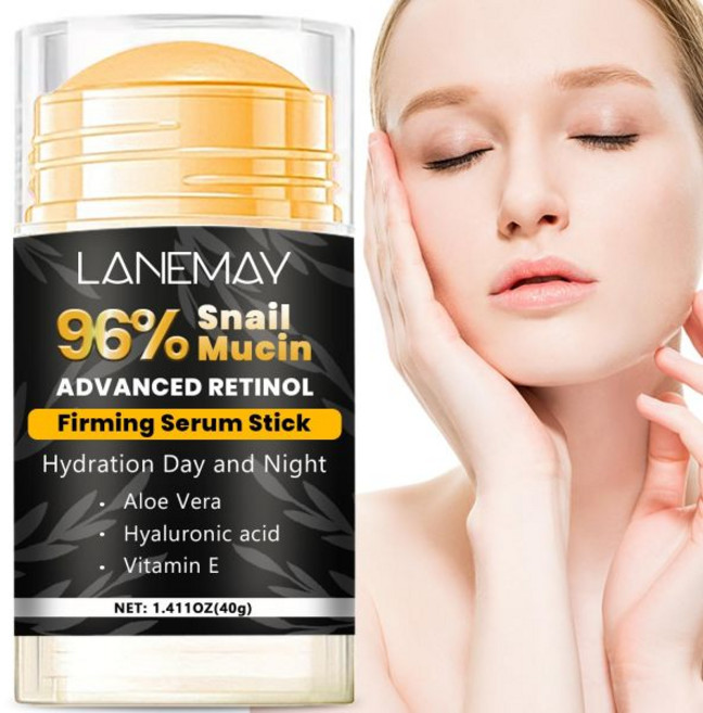 96 달팽이 뮤신이 함유된 고급 레티놀 스틱 히알루론산 안티에이징 넥 크림으로 세럼 스틱을 강화하여 낮과 밤 목 페이셜 케어 바 1.41온스, 40g, 1개