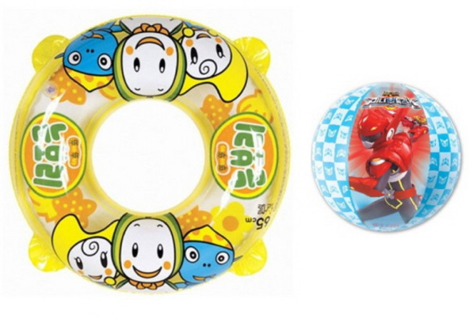 라온 눈보리 튜브 65 + 비치볼 40kg까지 가능 어린이 튜브 65cm 물놀이 튜브 유아 튜브, 1개