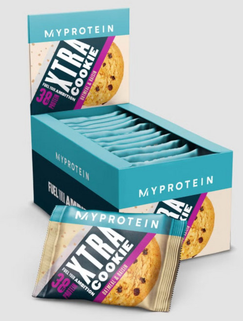 12개 마이프로틴 XTRA엑스트라 쿠키 오트 앤 건포도 프로틴쿠키 단백질간식Myprotein XTRA cookie, 오트 앤 건포도 12개입, 1개
