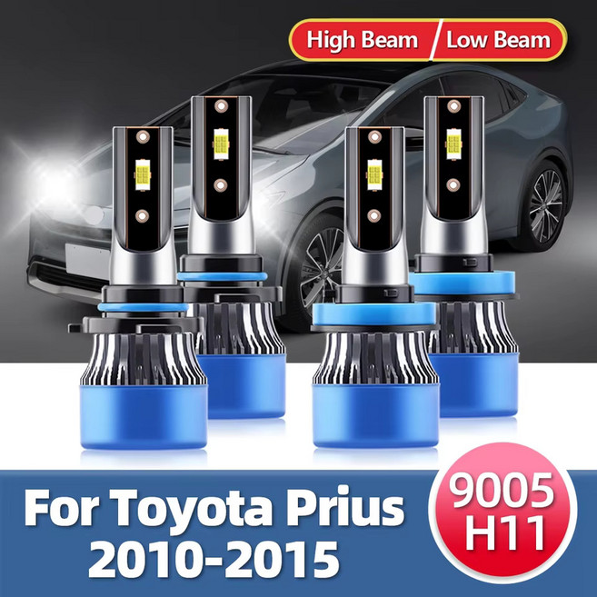 호환 LSlight LED 자동차 전조등 15000LM 자동차 전조등 전구 밝은 CSP 램프 타 프리우스 2010 2011 2012 2013 2014 2015, 01 High Beam (2PCS), 1개