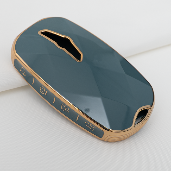 현대 GV 페이스리프트 호환 스마트 차 키케이스 키홀더 TPU 키커버 리모컨, TA89-8버튼, 그레이골드