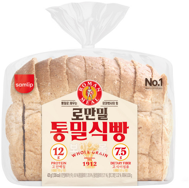 삼립 로만밀 통밀식빵, 420g, 8개