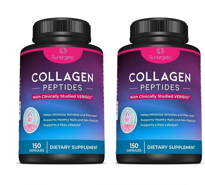 Sunergetic 서너제틱 프리미엄 콜라겐 펩타이드 Collagen Peptides 150캡슐 2팩, 150정 - 쿠팡