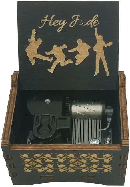 레이트 잇 헤이주드 뮤직 박스는 모든 사랑의 상징이자 그녀를 메시지가 담긴 어제 손잡이식 오르골 선물입, 07 184A Z1 Windup