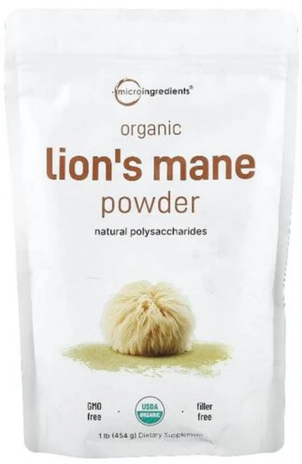 Micro Ingredients 유기농 노루궁뎅이버섯 가루 454g(1lb), 454g, 1개 - 쿠팡