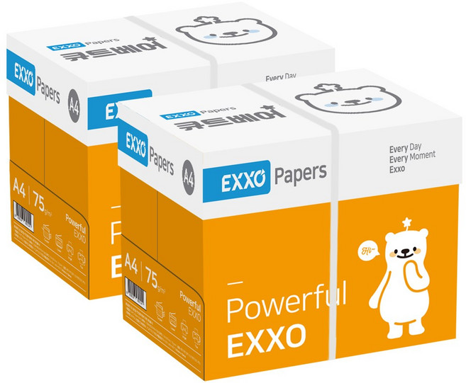 엑소 큐트베어 복사용지 75g, A4, 5000개