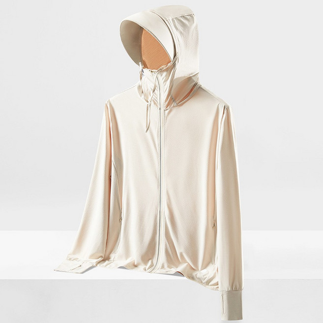 메이킹유 비치웨어 수영복 자외선차단 8989후드집업래쉬가드, 베이지