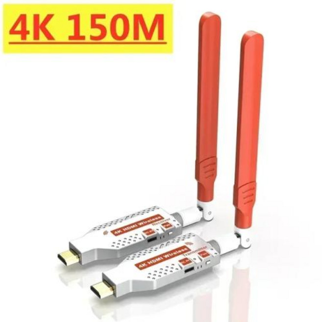 무선 HDMI 비디오 송신기 리시버 익스텐더 디스플레이 어댑터 동글 TV 모니터 프로젝터 PC용 5.8G 1080P 4K 50M 100M 150M, 3) 4K 150M