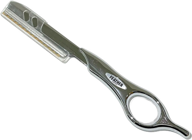 페더 전문가용 일본산 고급 미용 레자기, 1개, 실버 S