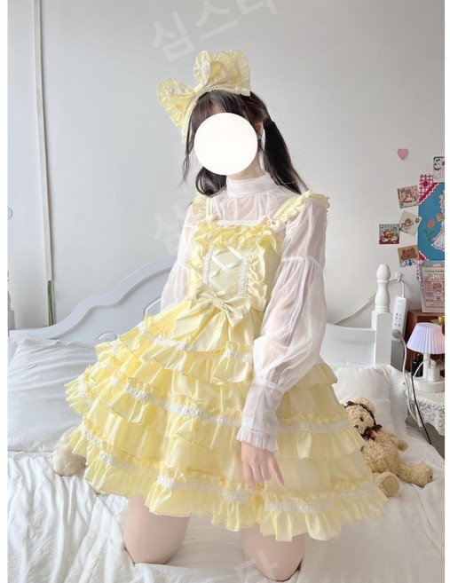 핑크 민소매 로리타 원피스 코스프레 옷 로리타 레이스 원피스 여자 생일파티복 드레스 공주풍 학생 lolita 일본 데일리