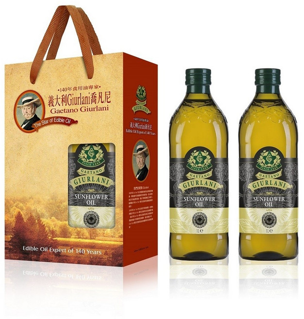 喬凡尼GIURLANI 葵花油 義大利原裝低油煙, 1個, （雙入）禮盒【店取最多1組】,超商/店到店：限重5kg