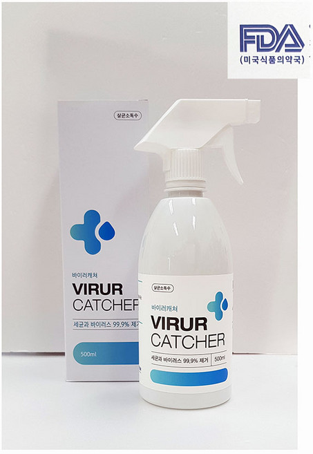 바이러캐쳐 분무형 살균소독제 500ml 무색 무향 차아염소산수 뿌리는소독, 20개