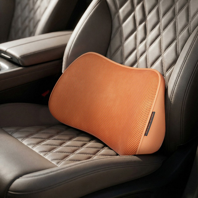 YF 자동차 메모리폼 허리쿠션 통기성 강한 차량용 요추쿠션 골반쿠션, 1개, 오랜지